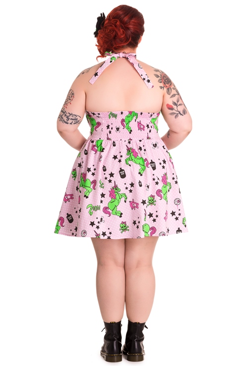 Hell Bunny Plus Size Gothic Black I Heart Zombie Unicorn Mini Dress - Click Image to Close