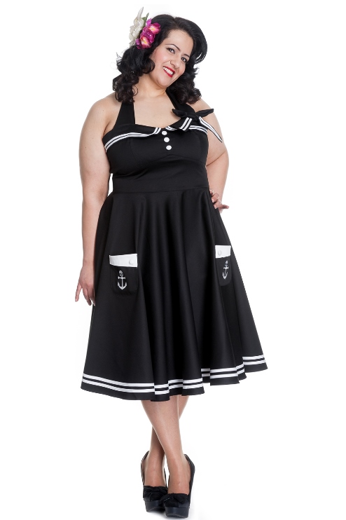 Hell Bunny Plus Size Gothic Black Motley 50's Rockabilly Skull Dress