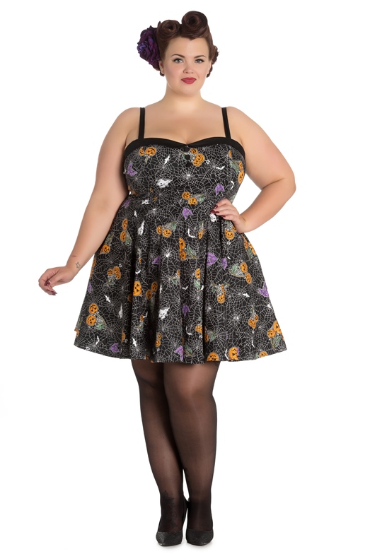 Plus Size Black Halloween Cobweb Tights