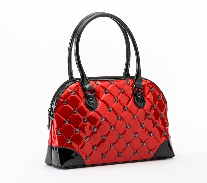 Rock Rebel Red Lucy Quilted Handbag with Spiders Purse by GG Rose ...