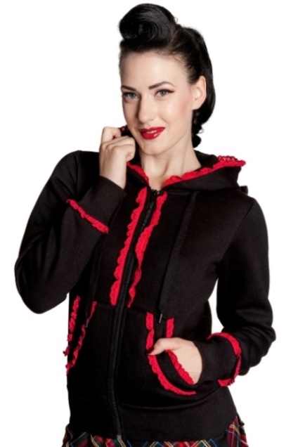 Hell Bunny Black and Red Gothic Bunny Hoodie - Click Image to Close