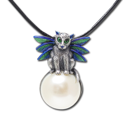 Bubble Fairy Cat Necklace by Carrie Hawks
