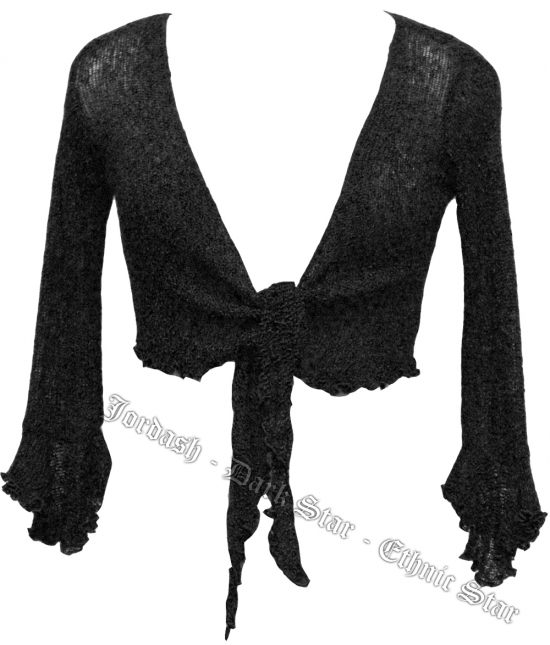 Dark Star Black Rayon Knit Gothic Shrug Bolero Top