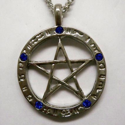 Pentacle with Blue Stones Necklace