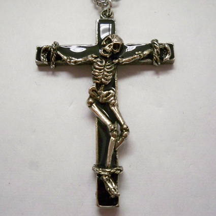 Skeleton on Cross Necklace