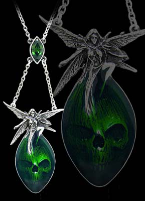 Alchemy Gothic Absinthe Fairy Pendant Necklace. [P526] - $47.00