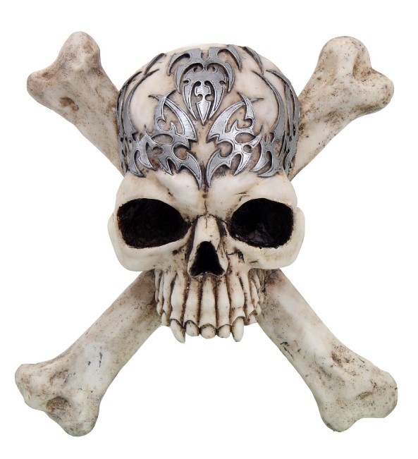 Tribal Skull and Cross Bones Wall Plaque - Click Image to Close