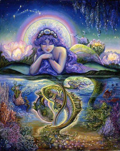 Pisces Zodiac Collector's Card by Josephine Wall