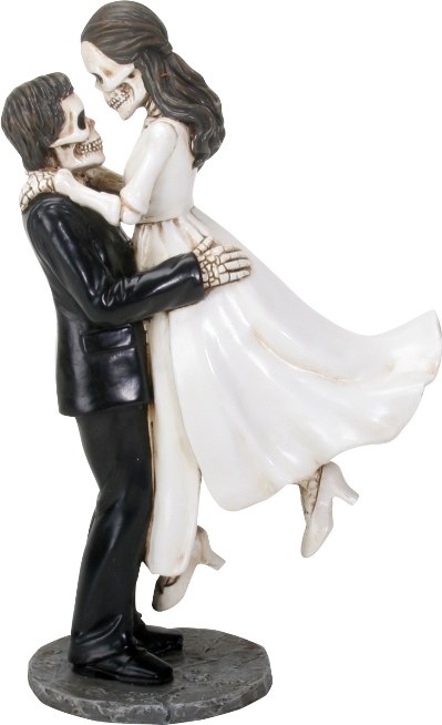 Love Never Dies Skeletons Figurine Wedding Cake Topper