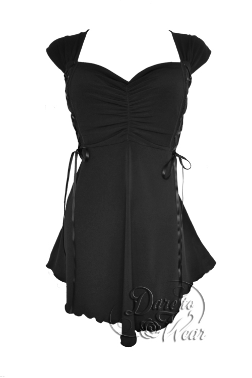 Plus Size Cinch Corset Top in Black