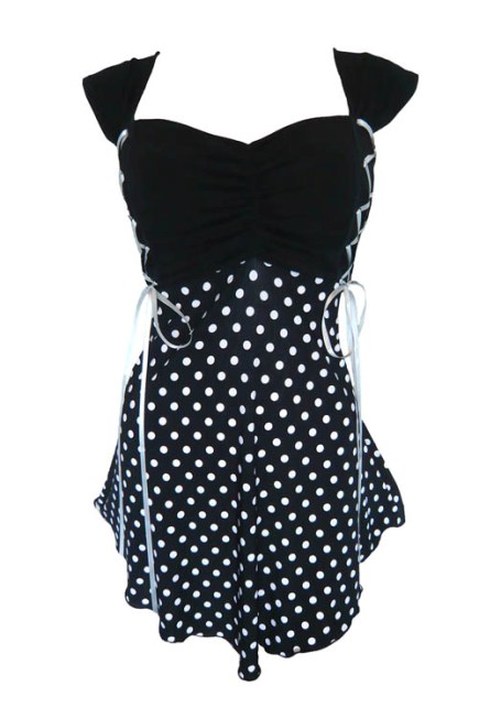 Plus Size Cinch Corset Top in Polka Dot