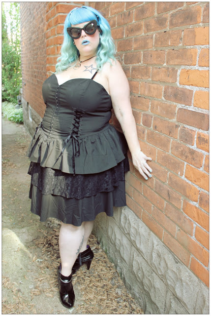 Spin Doctor Plus Size Black Gothic Lace Celeste Skirt 1X 2X 3X
