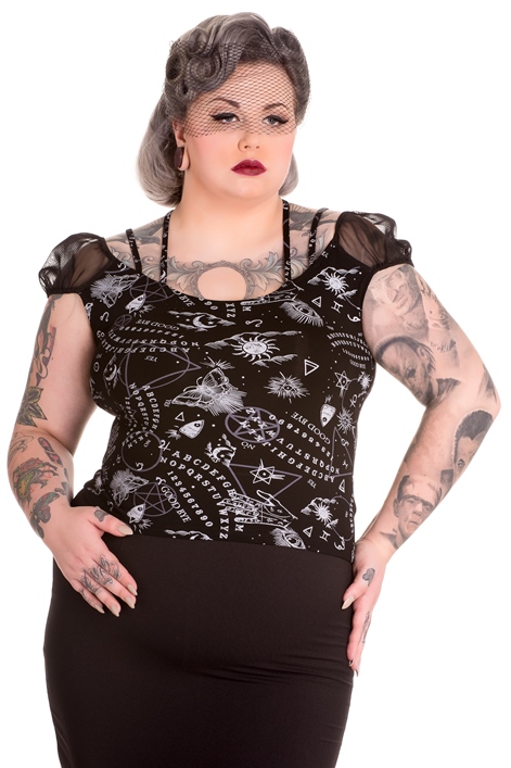 Spin Doctor Plus Size Gothic Ouija Sun Moon Eye Dark Magic Top