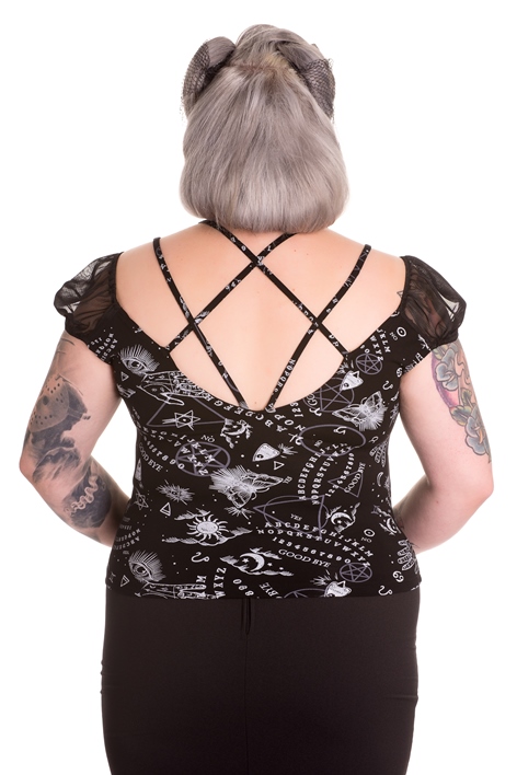 Spin Doctor Plus Size Gothic Ouija Sun Moon Eye Dark Magic Top - Click Image to Close