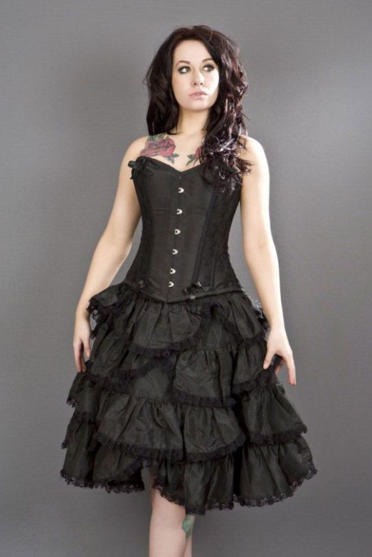 Burleska Plus Size Sophia Black Taffeta Gothic Knee Length Burlesque ...