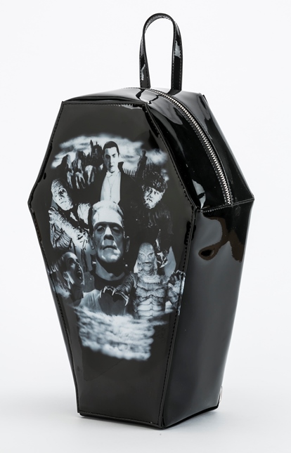 Universal Monsters Gothic Monster Collage PVC Coffin Backpack by Rock Rebel - Click Image to Close