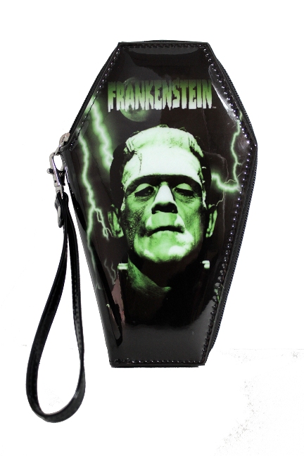 Universal Monsters Green & Black Frankenstein PVC Vinyl Coffin Wallet