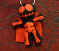 Red and Black Skeleton Vampire Voodoo Keychain