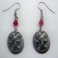 Pewter Cameo Earrings