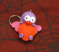 Purple and Red Wings with Heart Voodoo Keychain