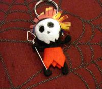 Skeleton Tribal Tiki Man w Stake Voodoo Keychain Skeleton Tribal Tiki Man w Stake Voodoo Keychain