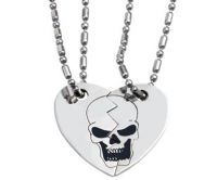 Broken Heart Dog Tag Double Necklace Broken Heart Dog Tag Double Necklace
