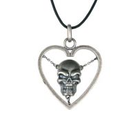 Heart Skull Pendant Necklace