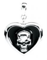 Skull Heart Black Pendant Necklace