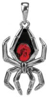Black Widow Spider Pendant Necklace
