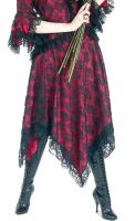 Eternal Love Wine Gothic Kerchief Skirt Taffeta Lace