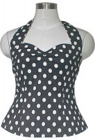 Plus-Size Rockabilly Polka-Dot Halter Top