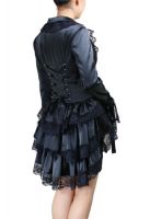 Plus-Size Victorian Gothic Punk Corset Black Satin Jacket