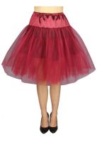 Plus Size Burgundy Red Gothic Rockabilly Organza Petticoat