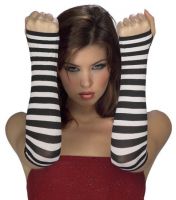 Black & White Opaque Stripes Arm Warmers Black & White Opaque Stripes Arm Warmers