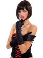 Black Satin Elbow Length Gloves