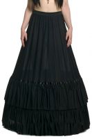 Sinister Gothic Plus Size Black Lycra Crinoline Hooped Long Petticoat Skirt