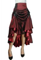 Plus Size Burgundy Gothic Three Way Lace Up Skirt