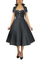 Plus Size Retro Black Polka Dot Rockabilly Flare Dress w Shrug