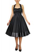 Plus Size Black Tie Back Rockabilly Gothic Swing Dress