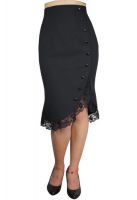 Plus Size Black Pinup Ruffle Skirt