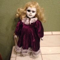 Creepy Blonde w Purple Velvet Dress Old Key Horror Doll by Bastet2329 Creepy Blonde w Purple Velvet Dress Old Key Horror Doll by Bastet2329