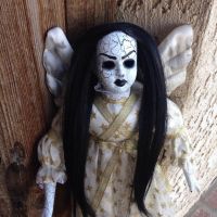 Black Hair Angel Crackled Fairy Creepy Horror Doll by Bastet2329 Black Hair Angel Crackled Fairy Creepy Horror Doll by Bastet2329