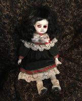 Cute Goth Girl w Skull Sitting Creepy Horror Doll by Bastet2329 Christie Creepydolls Cute Goth Girl w Skull Sitting Creepy Horror Doll by Bastet2329 Christie Creepydolls