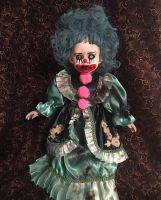 Blue Hair Clown Girl Green Dress Circus Sideshow Creepy Horror Doll by Bastet2329 Christie Creepydolls Blue Hair Clown Girl Green Dress Circus Sideshow Creepy Horror Doll by Bastet2329 Christie Creepydolls