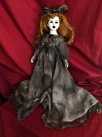 OOAK Gothic Spider Veil Creepy Horror Doll Art by Christie Creepydolls OOAK Gothic Spider Veil Creepy Horror Doll Art by Christie Creepydolls