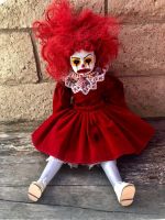 OOAK Sitting Red Clown Creepy Horror Doll Art by Christie Creepydolls OOAK Sitting Red Clown Creepy Horror Doll Art by Christie Creepydolls