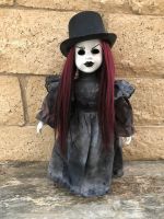 OOAK Mourning Hat Creepy Horror Doll Art by Christie Creepydolls OOAK Mourning Hat Creepy Horror Doll Art by Christie Creepydolls