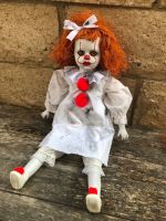 OOAK Sitting Sad Pennywise IT Clown Creepy Horror Doll Art by Christie Creepydolls OOAK Sitting Sad Pennywise IT Clown Creepy Horror Doll Art by Christie Creepydolls