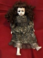 OOAK Sitting One Eye w Spider Mourning Creepy Horror Doll Art by Christie Creepydolls OOAK Sitting One Eye w Spider Mourning Creepy Horror Doll Art by Christie Creepydolls