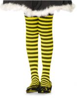 Opaque Black & Yellow Fairy Striped Tights